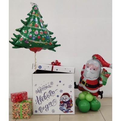 Коробка-сюрприз "Дед Мороз с ёлочкой"